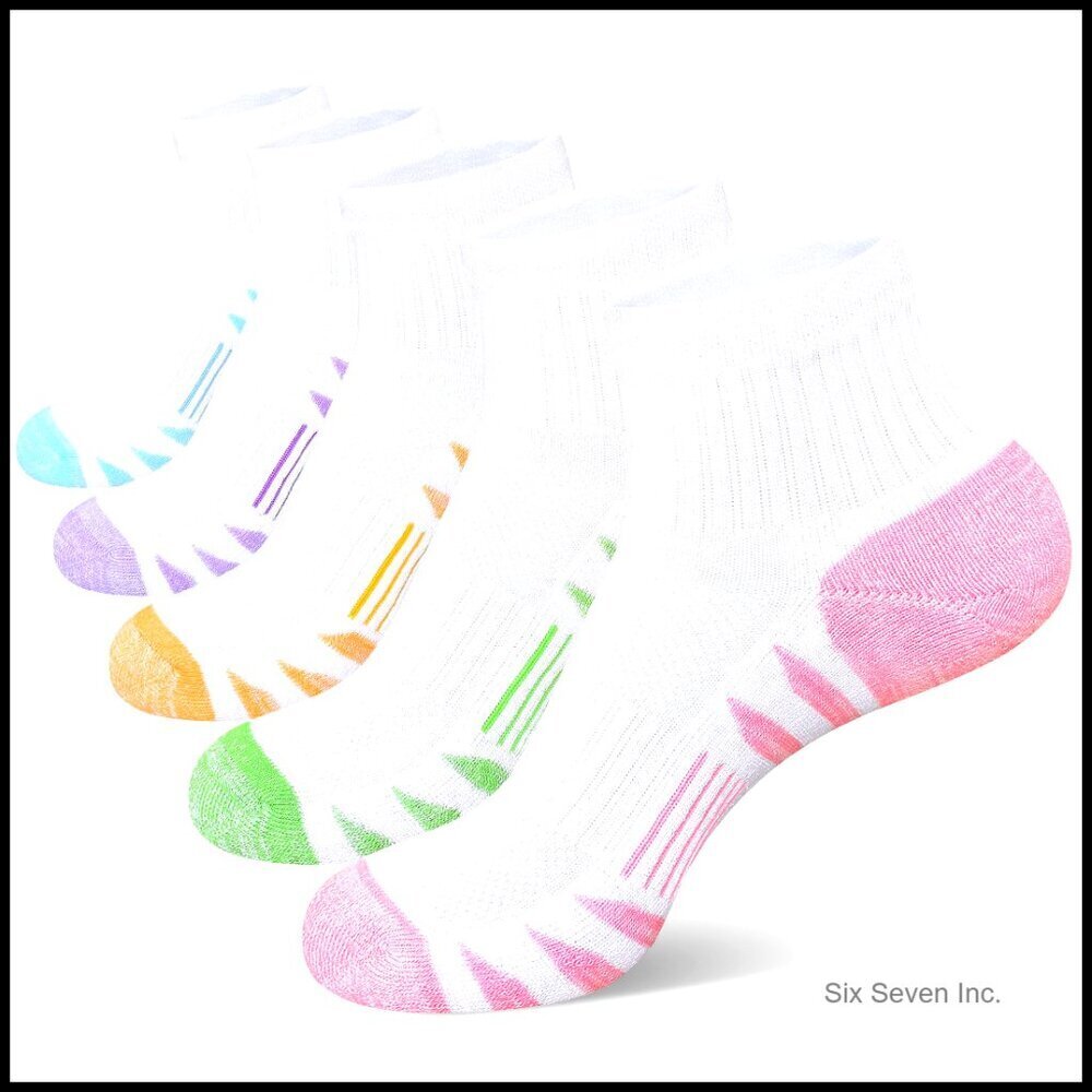 Thick Cushioned Cotton Wicking Athletic Running Hiking Socks 5 Pairs